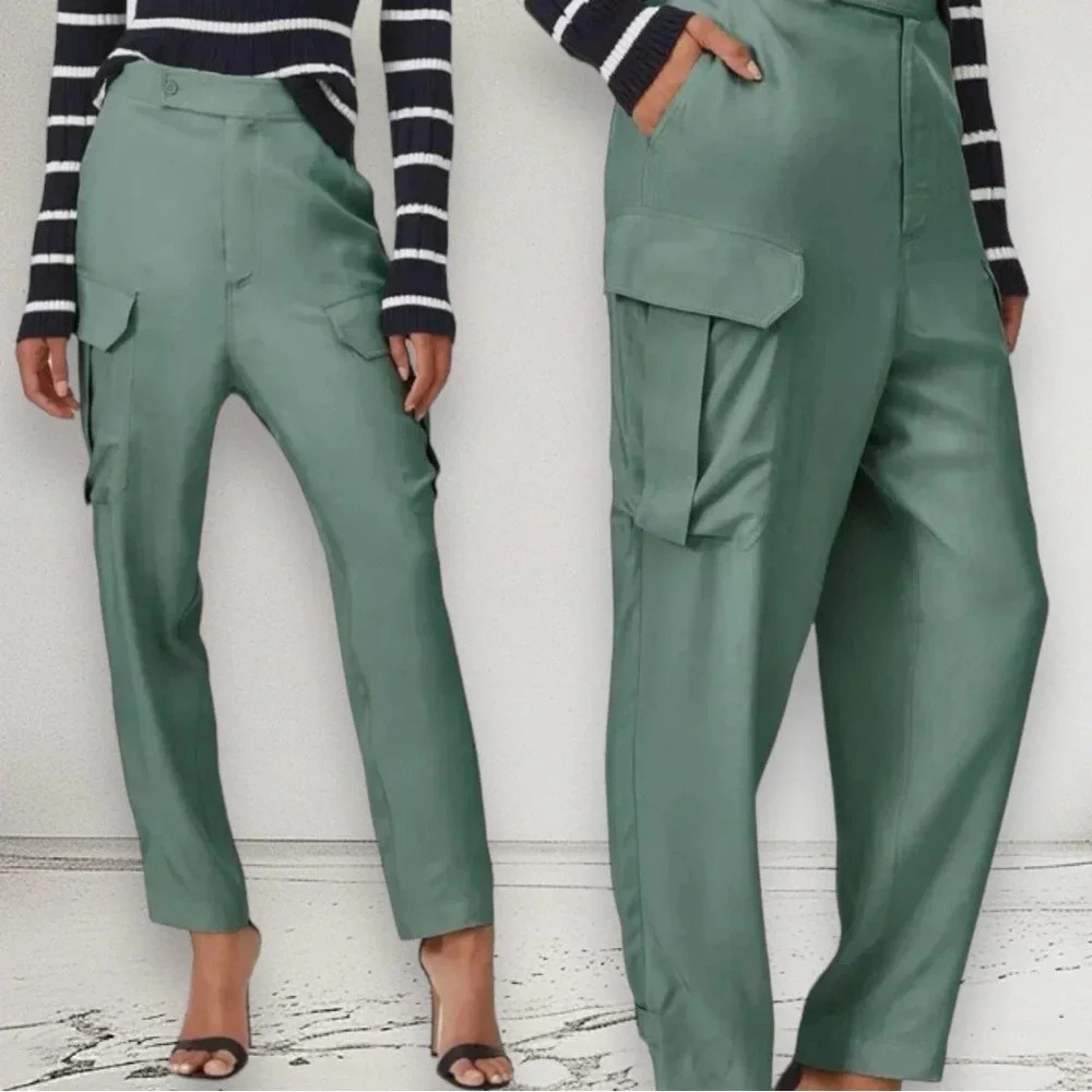 NEW EQUIPMENT FEMME Drop crotch Cargo Pants in Beige Size 8 - Picture 11 of 11
